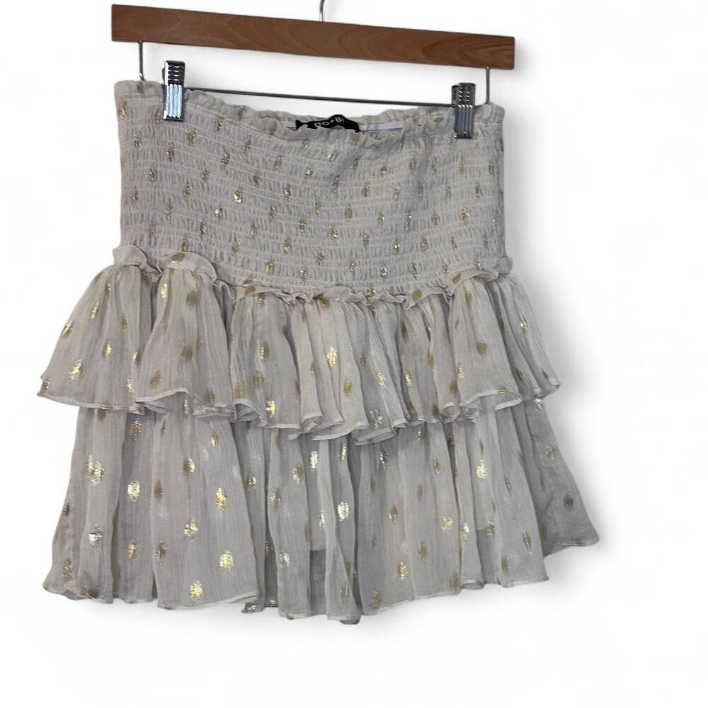 Polka Dot Tiered / Layered Boho Ruffle Skirt w/ hidden shorts Romantic